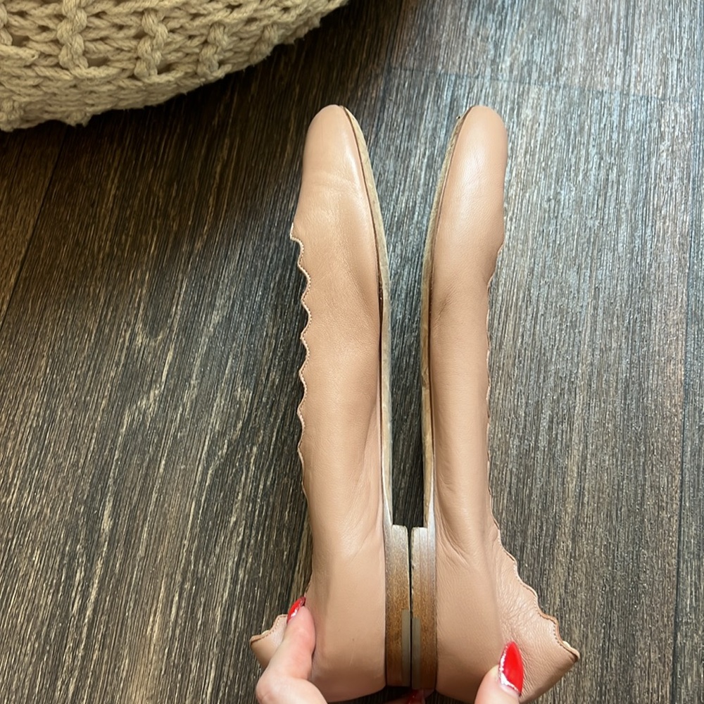 Chloe Lauren scalloped leather ballet flats - Picture 6 of 10